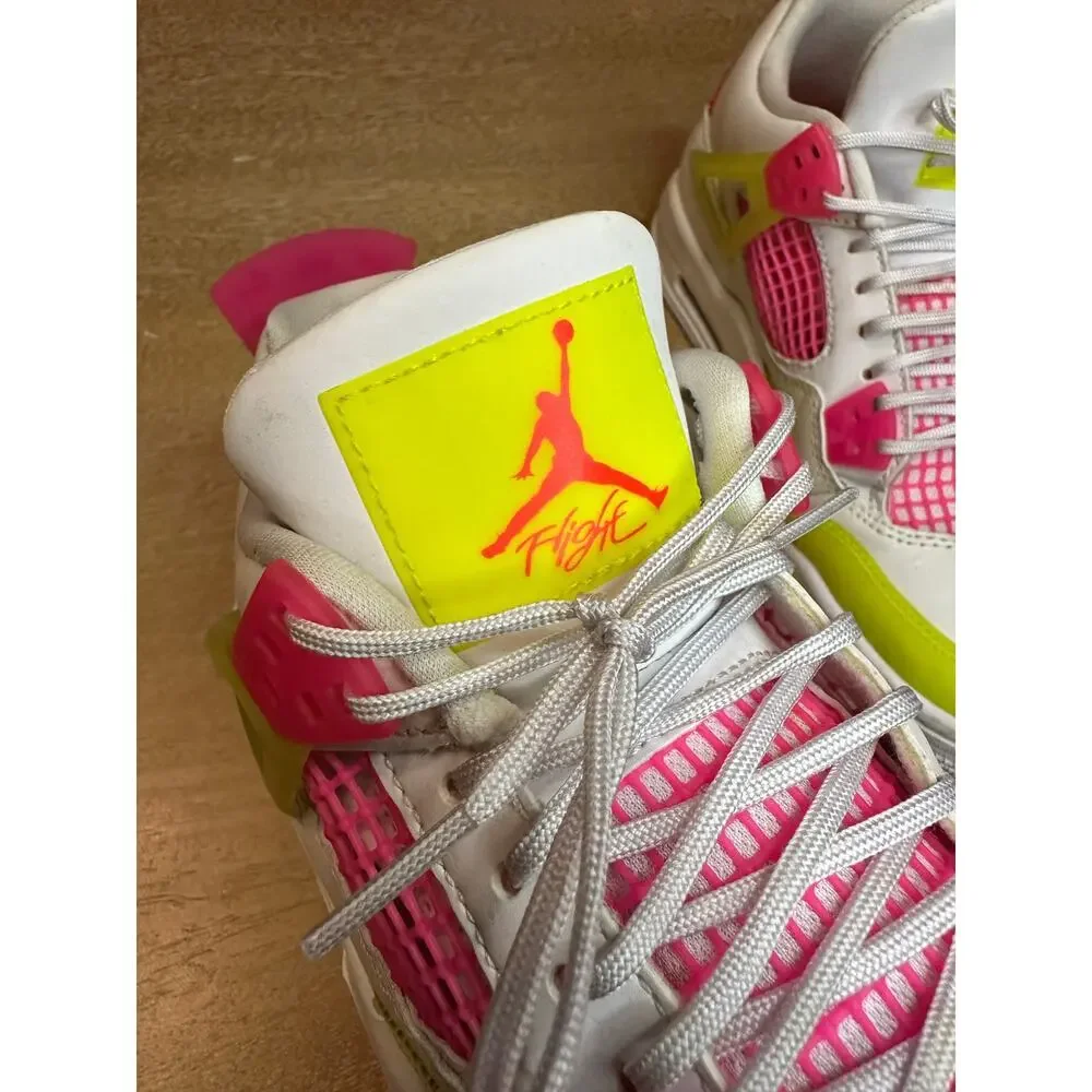 Jordan Women's Athletic Shoes White Pink Neon Yellow